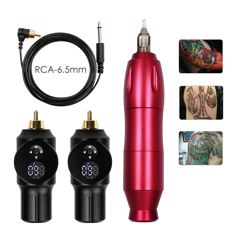 

Wireless Battery Tattoo Machine Kit RCA Rotary Pen Eyebrow Permanent Machine 3000mAh Power With Tattoo Cartridge supplies