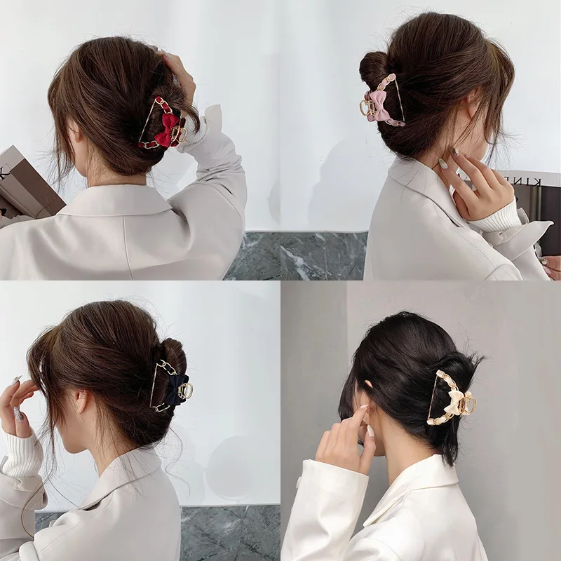 

Милая женская Мода задняя головка захват зажим большая дикая девушка корейский зажим головной убор бант захват зажим популярные ювелирные ...