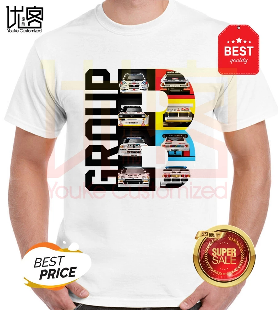 Футболка ралли Group B WRC с принтом история мира и машинки мужские женские топы из 100%