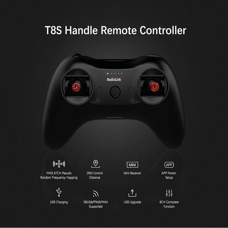 

T8S Handle Remote Controller 2.4G 2KM Control R8EF Receiver RC for FPV Drone