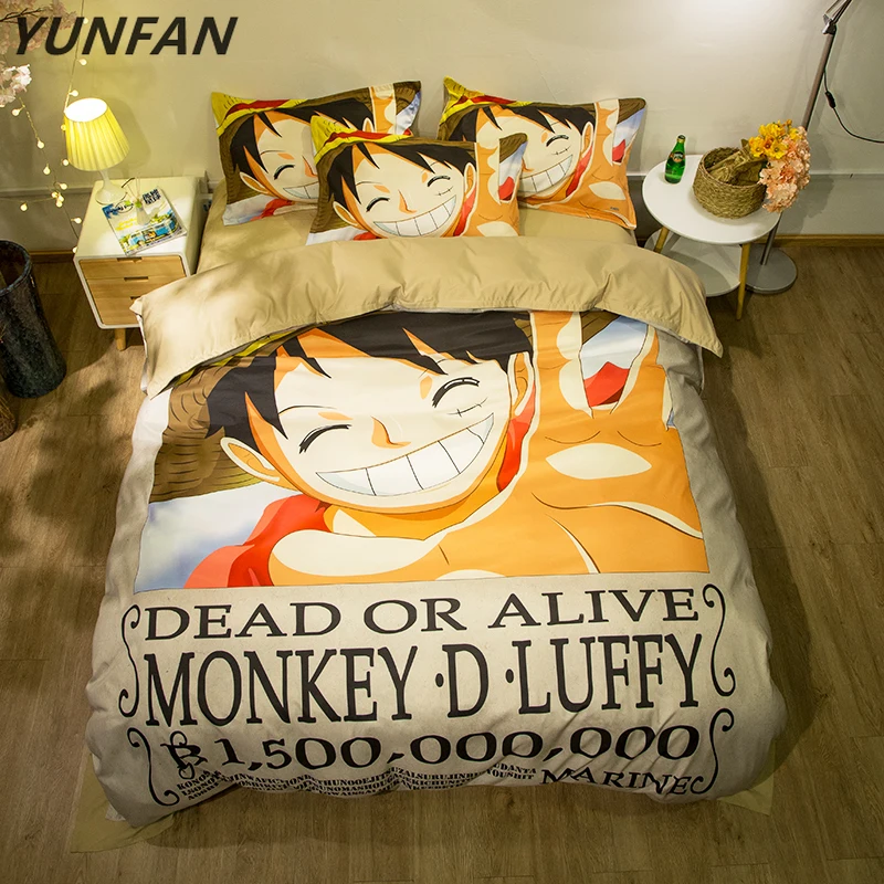 

Japanese Anime Teen Bedding Set Twin Queen King ONE PIECE Duvet Cover sets with Pillowcase cartoon College Dorm Bedroom Sets