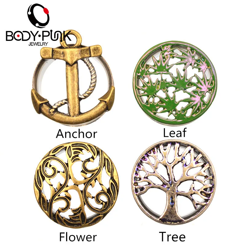 Корпус в стиле панк двойные расклешенные ажурные ушные пробки 1 пара нержавеющая