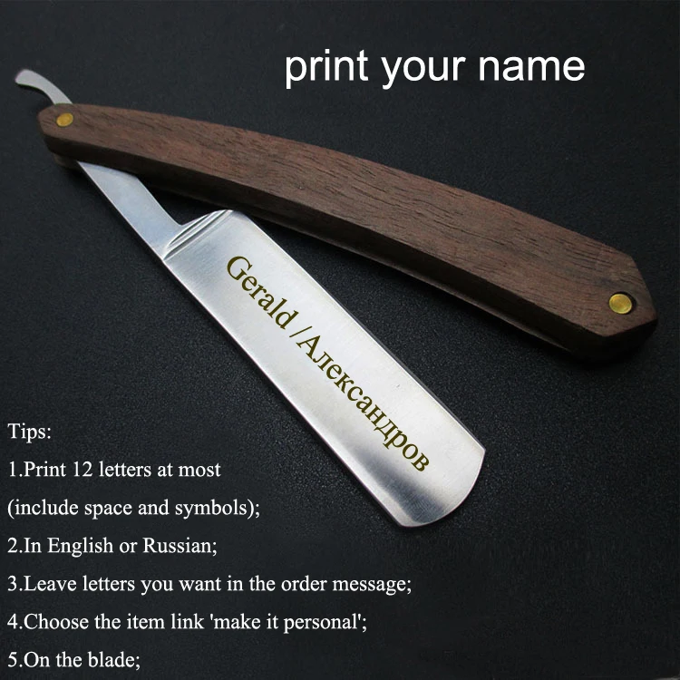 

Men Shaving Straight Razor Natural Beech Wood Handle Carbon Steel Blade Manual Barber Shaver For hairdresser Custom Accept
