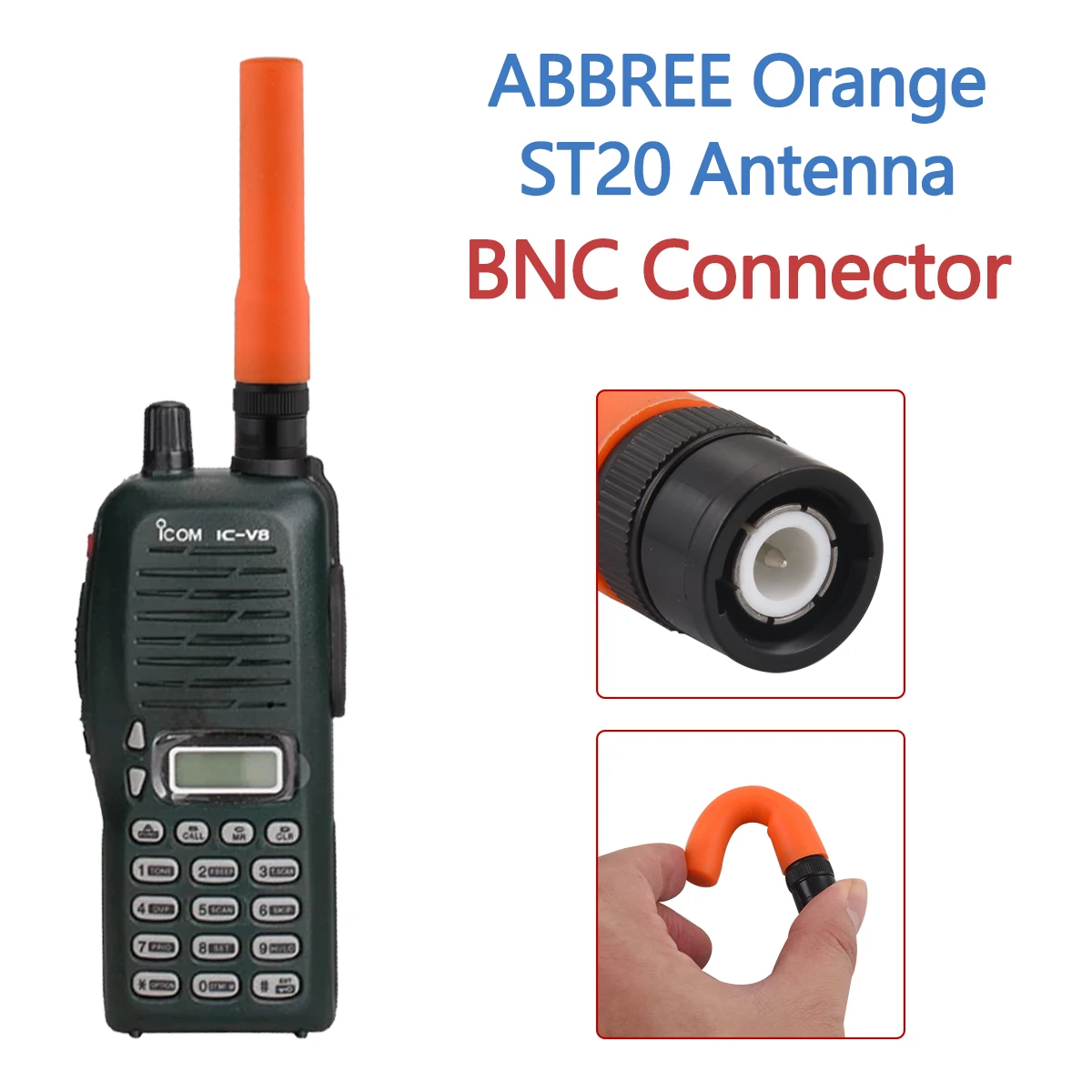 ABBREE ST20 BNC короткая рация антенна разъем UHF/VHF 144 МГц для i com IC-V80 Kenwood двухстороннее