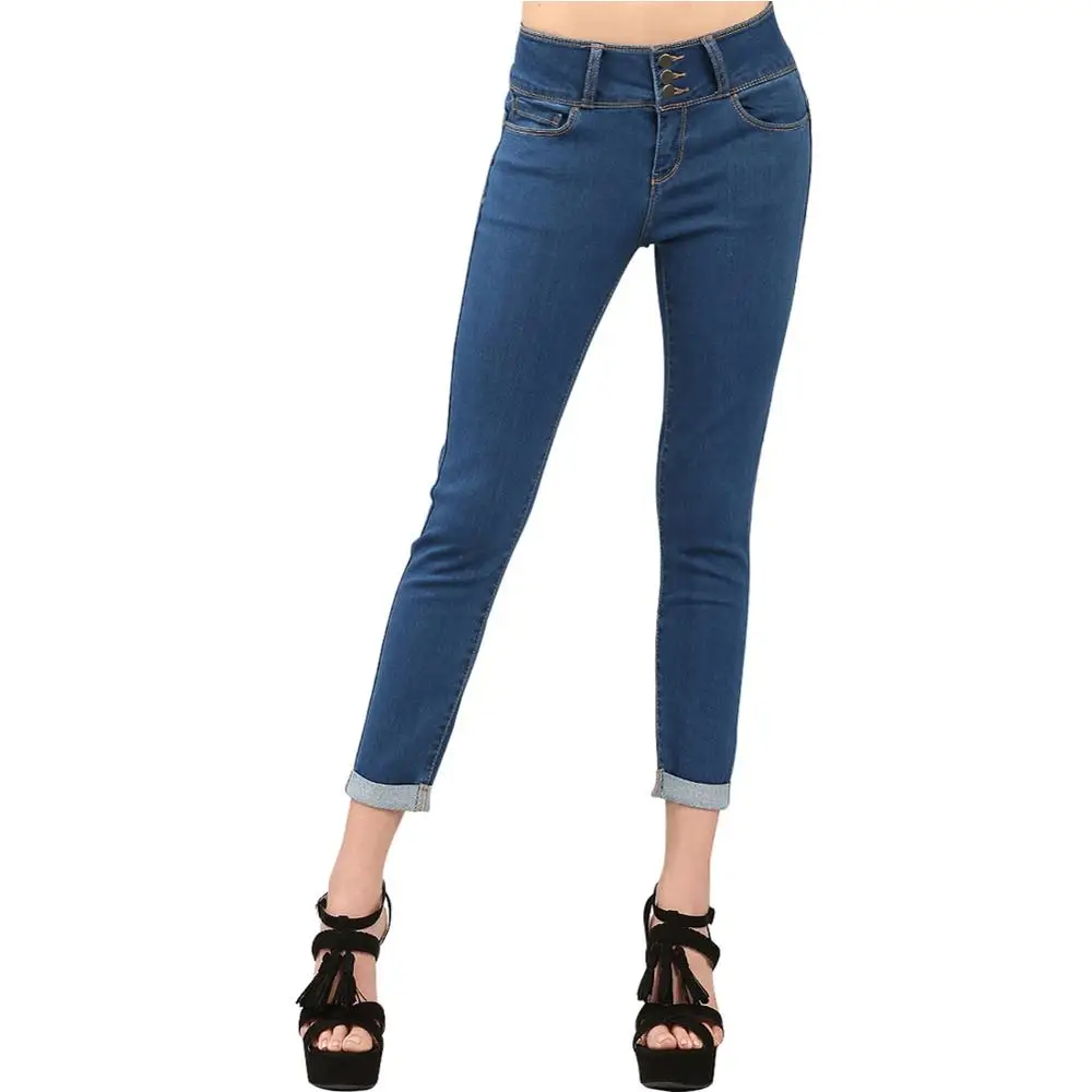 Новое поступление 2020 черные женские узкие джинсы с манжетами и подтягивающими