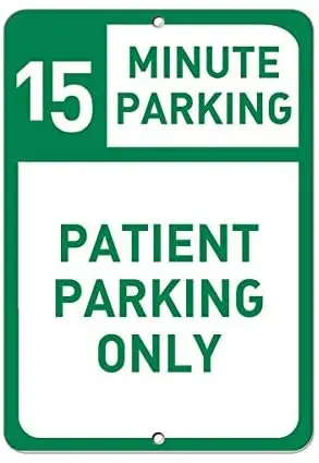 

LZATPD SLALL 15 Minute Parking Parent Only Mutcd Retro Street Sign Household Motorcycle Garage Decoration Supplies12 X 8 Inch
