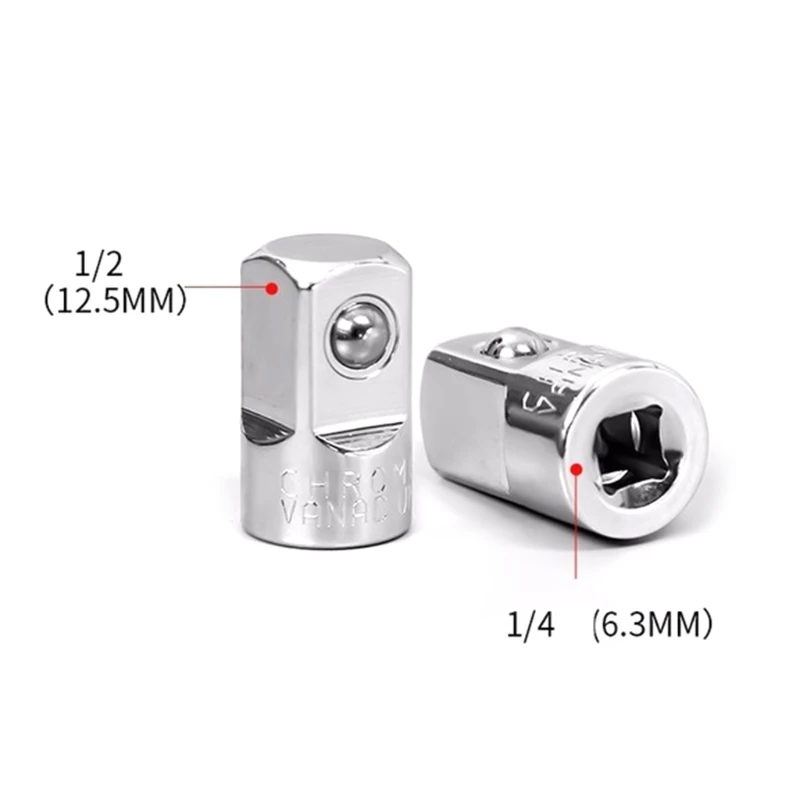 

50LB Stainless Ratchet Wrench Socket Converter Head Sleeve Adapter 1/2" 3/8" 1/4" Bicycle Garage Repair Tools Small Socket