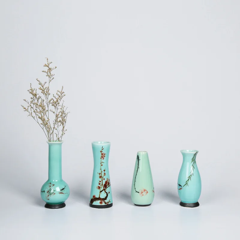 Ручная роспись в китайском стиле керамическая ваза для гостиной сушеные