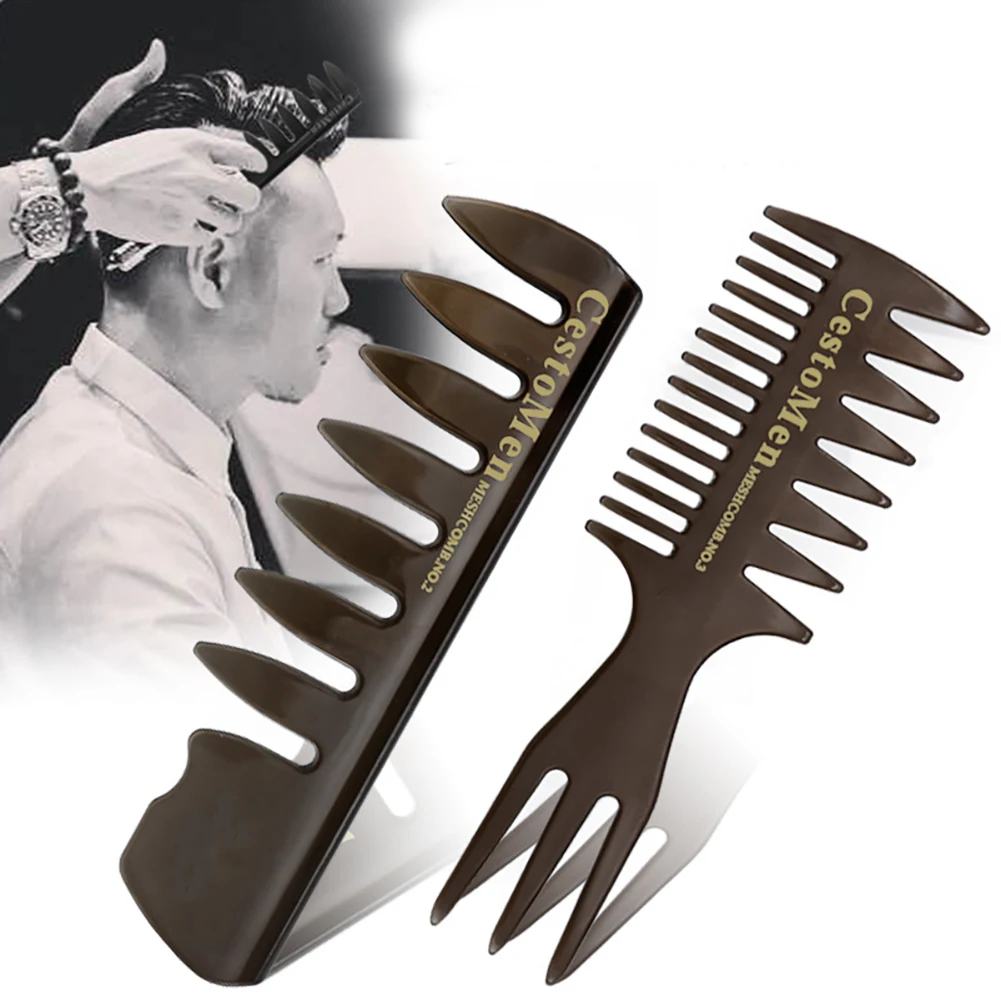 

2PCS Professional Men Styling Comb Set Men Hairdressing Tool Wide Teeth Fork Comb Oil Hair Styling Comb Great For All Hair Types