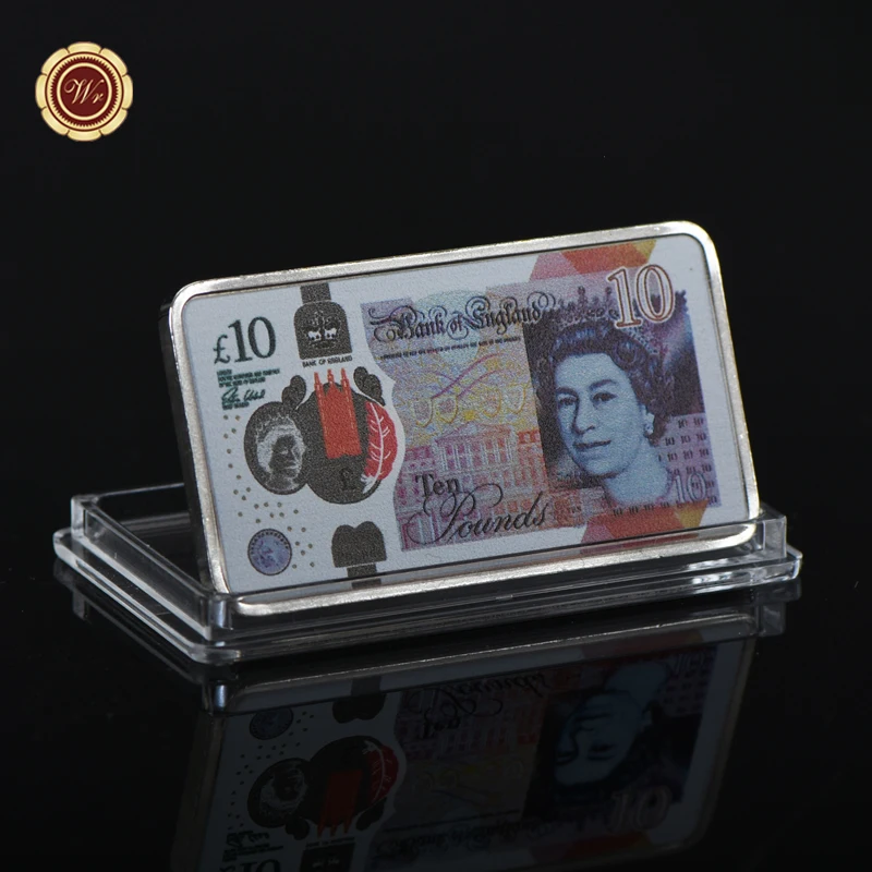 WR цветной 10 фунтов посеребренный памятный бар Англия десять вызов слитки