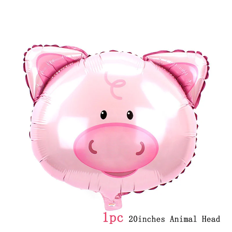 20inch pig Лесные гелиевые шары в форме животных для дня рождения принадлежности лиса Ежик белка енот воздушный шар из фольги Детские вечерние принадлежности - Цвет: 20inch pig