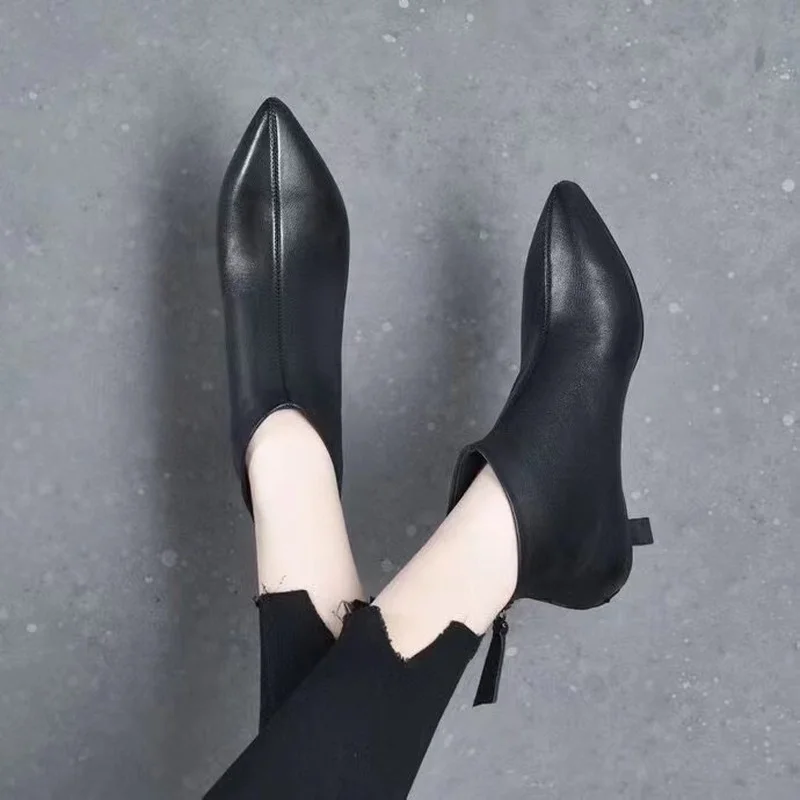 

Новинка Осень-зима 2021, женские ботинки челси, кожаные ботинки на Высоком толстом каблуке с квадратным носком и застежкой-молнией