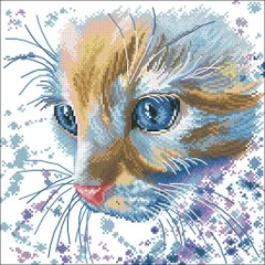 

xiaoyi cotton self-matching cross stitch Cross stitch RS cotton comes with no prints A yellow cat