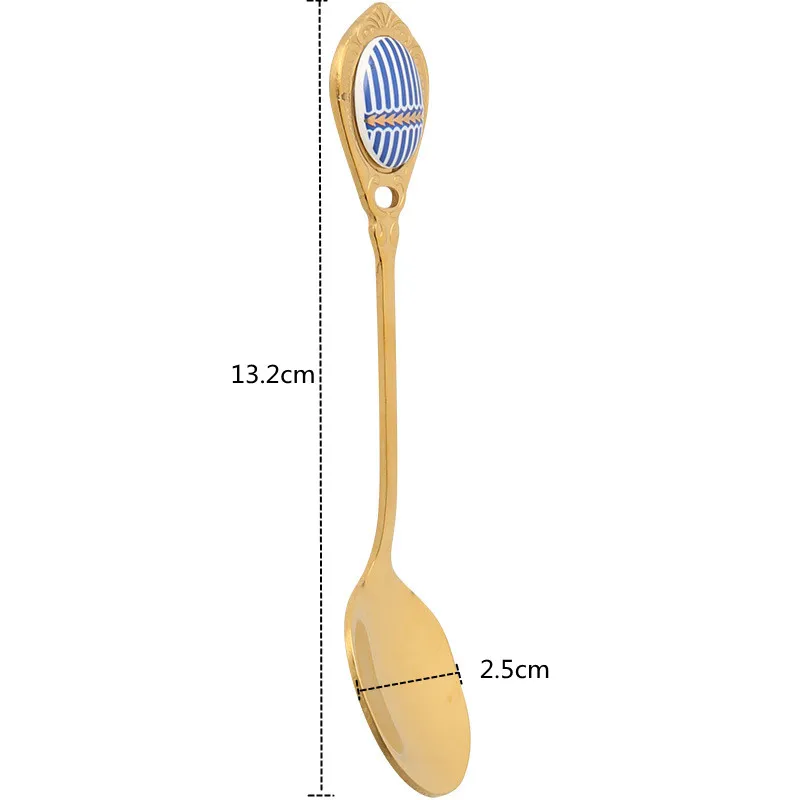 Ложка из нержавеющей стали с керамической ручкой ложки для мороженого кофе