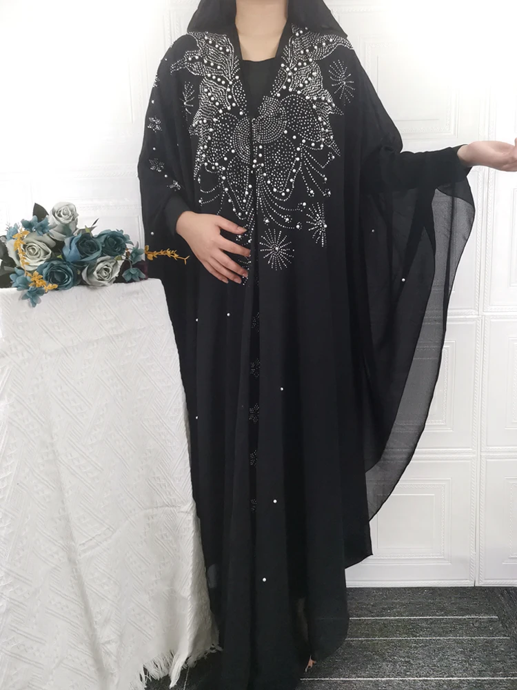 Женское длинное платье Boubou, черно-зеленое платье в мусульманском стиле, модель DR-2021, 326
