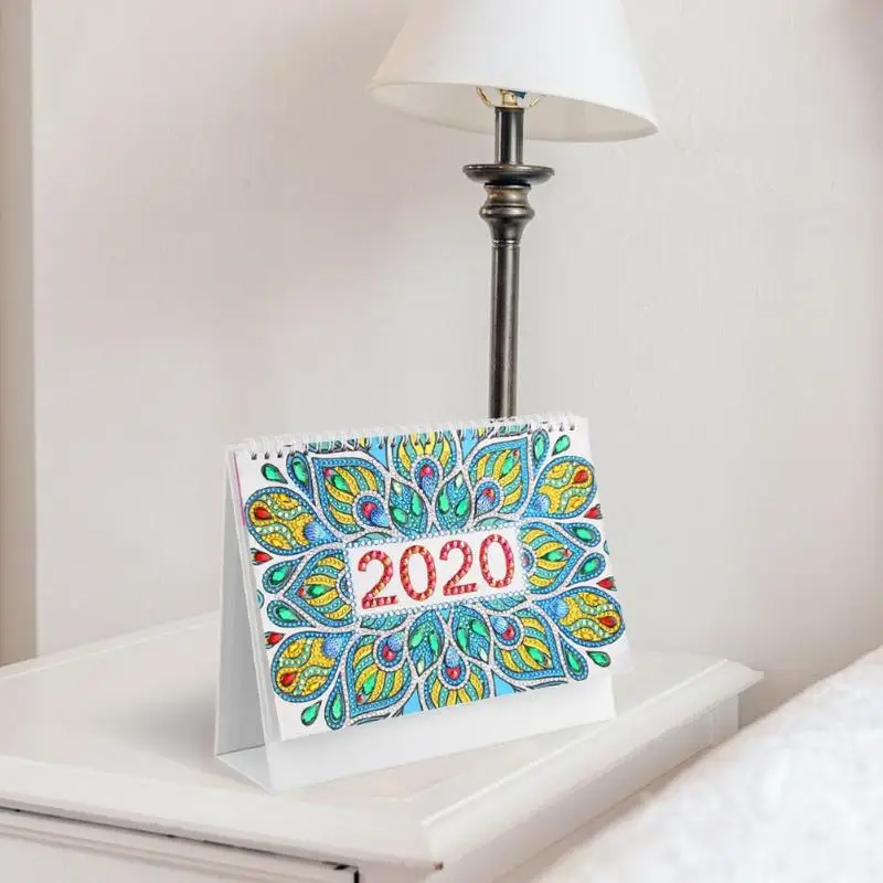 DIY Специальная форма алмазная живопись календарь 2020 новый год настольный мини