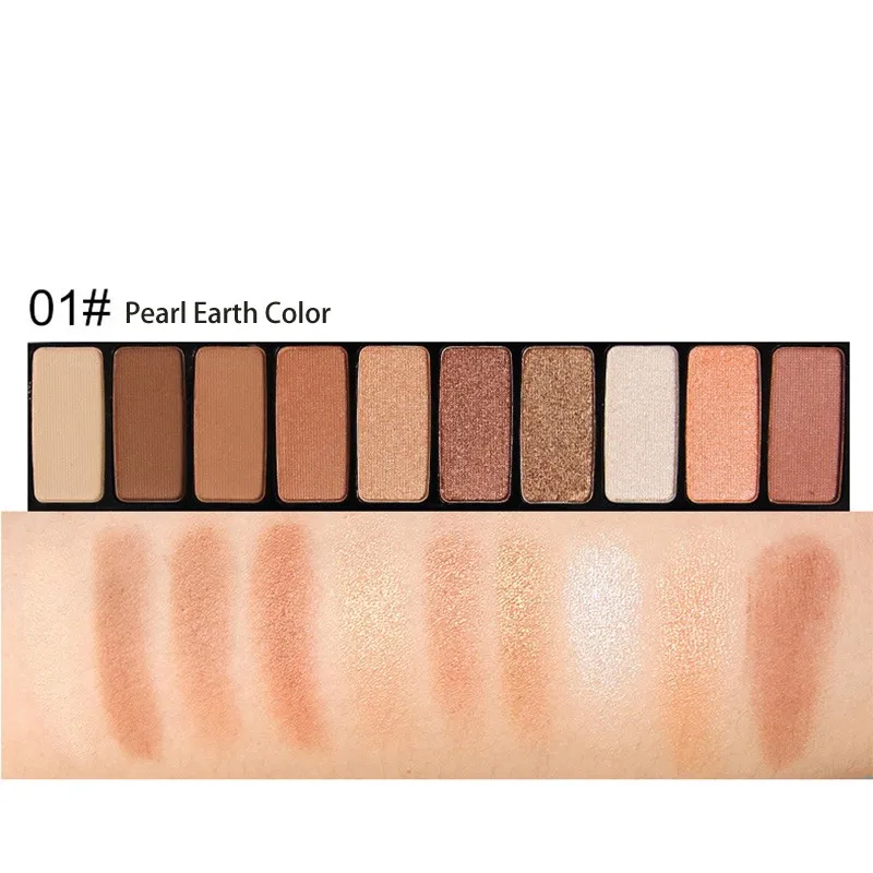 10 цветов матовые пигментные блестящие тени для век водостойкие долговечные