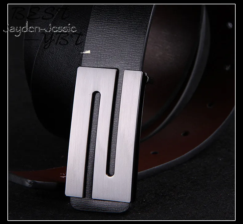 Мужской кожаный ремень горячий стиль S Пряжка модный Джокер гладкая пряжка |