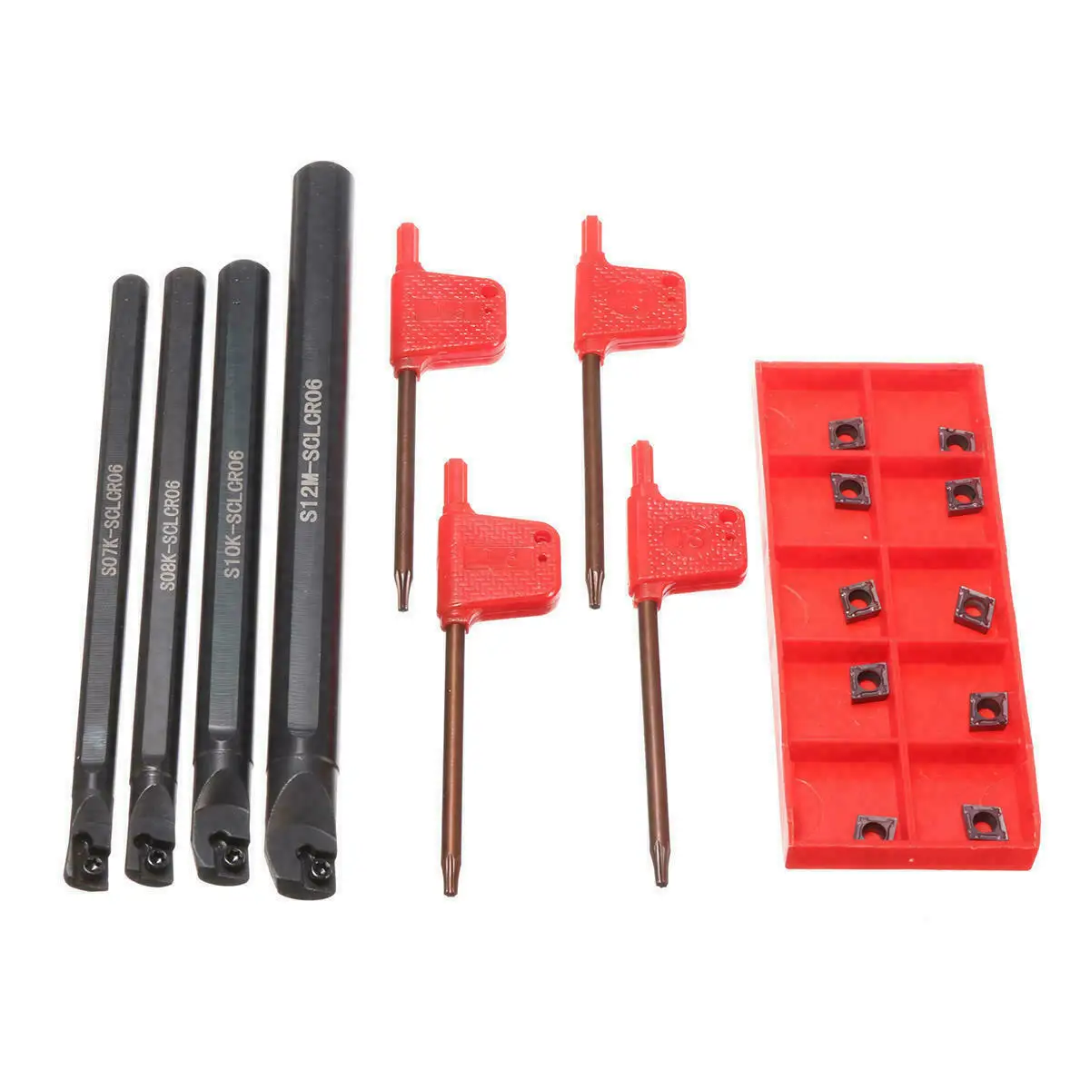 

4 SCLCR06 7/8/10/12mm Lathe Boring Bar Tunring Tool Holder Inserts CCMT0602