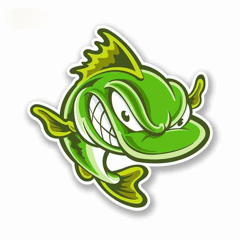 

13cm X 13cm Angry Fish Fine Decal Waterproof 3D Suitable for VAN RV Vinyl Car Sticker Graffiti Sticker Pull Flower Lifelike Deca