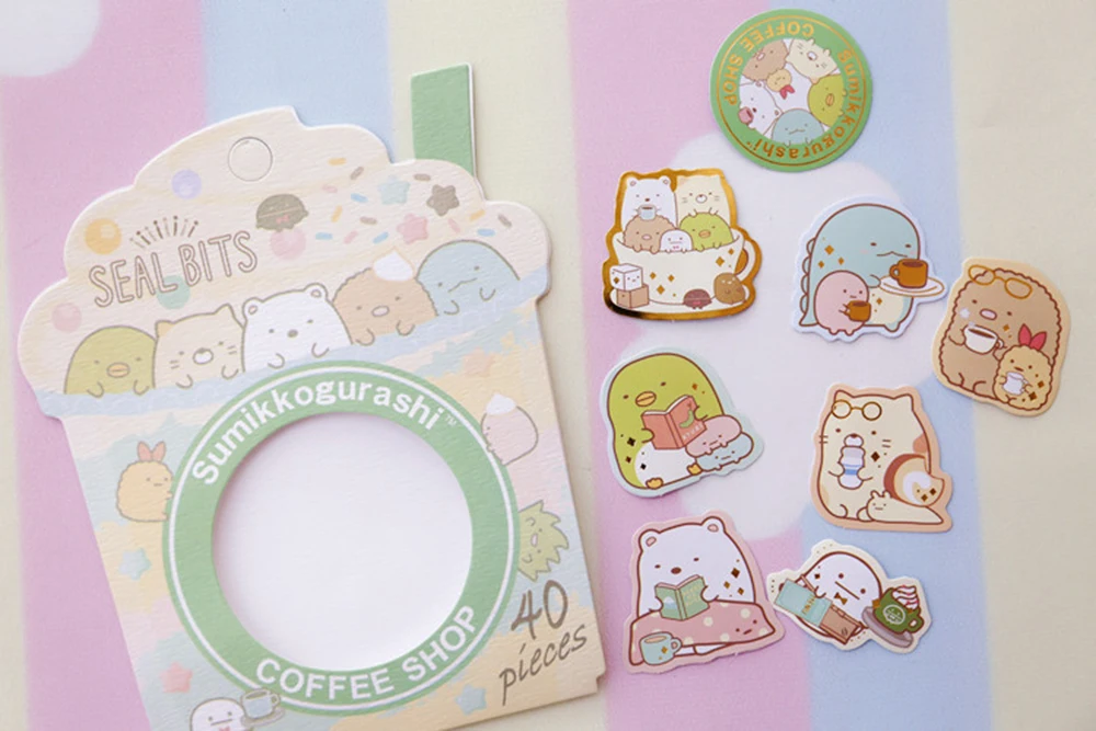 Cute Bread Cat Shark Whale Bullet Journal Decorative Washi Stickers bag Scrapbooking Stick Label Diary Stationery Album | Канцтовары для