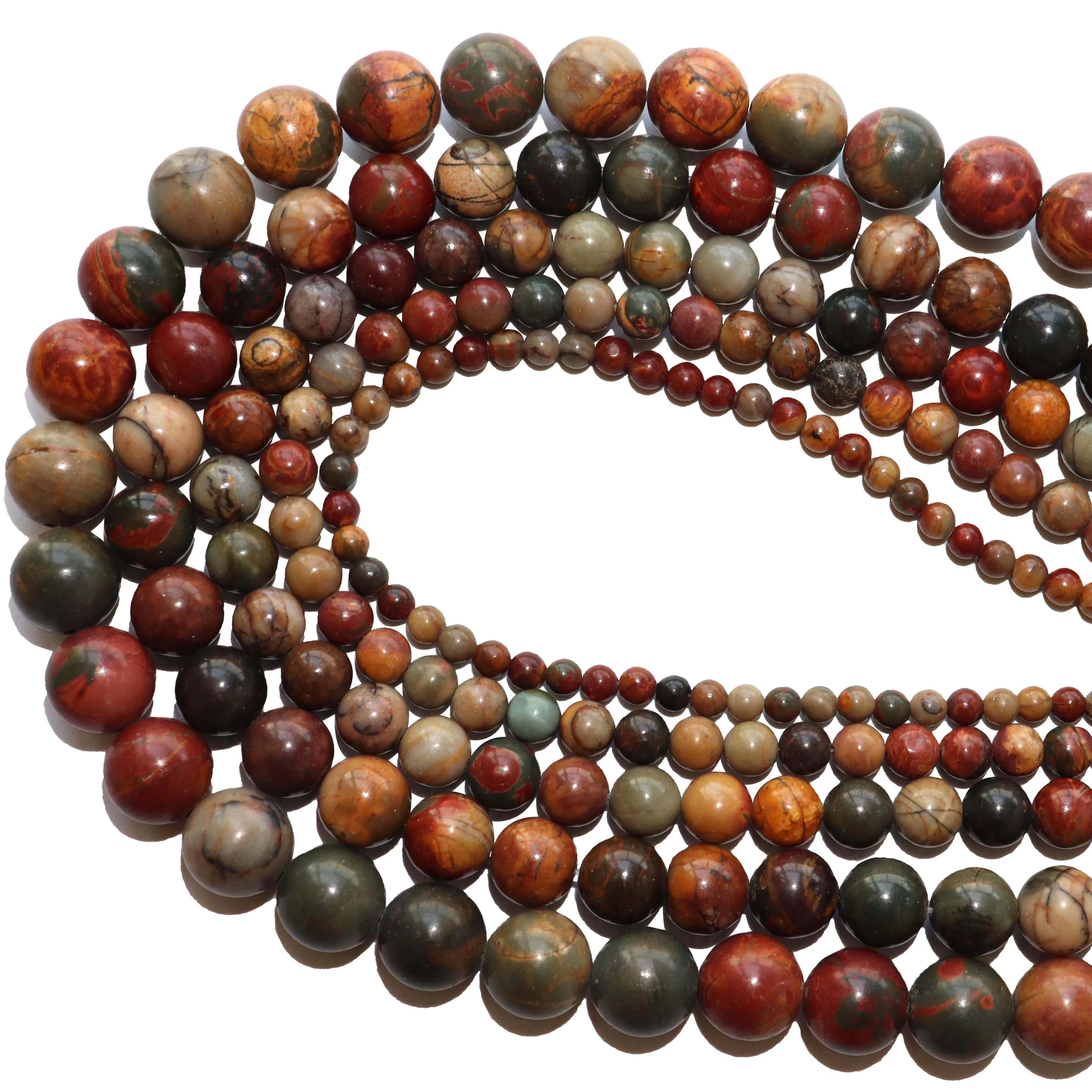 Натуральный красочный камень Пикассо круглые бусины-разделители россыпью для