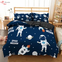 homesky cartoon bedding set aviation astronaut duvet cover boys blue sky dream quilt cover twin single double sizes pillow case