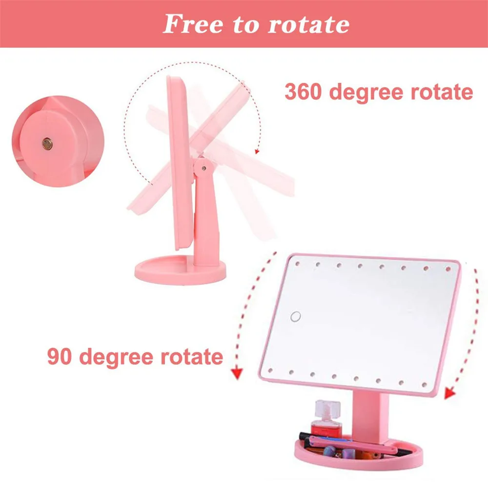 Увеличительное зеркало с естественным светильник светодиодный сенсорный экран