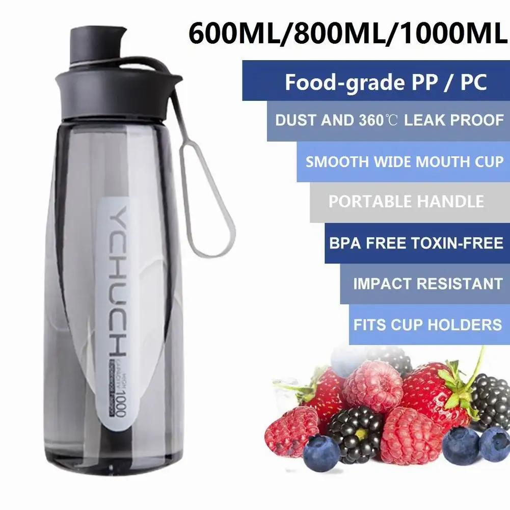 Герметичная Спортивная бутылка для воды портативная емкость 600 мл 800 1000 пищевой