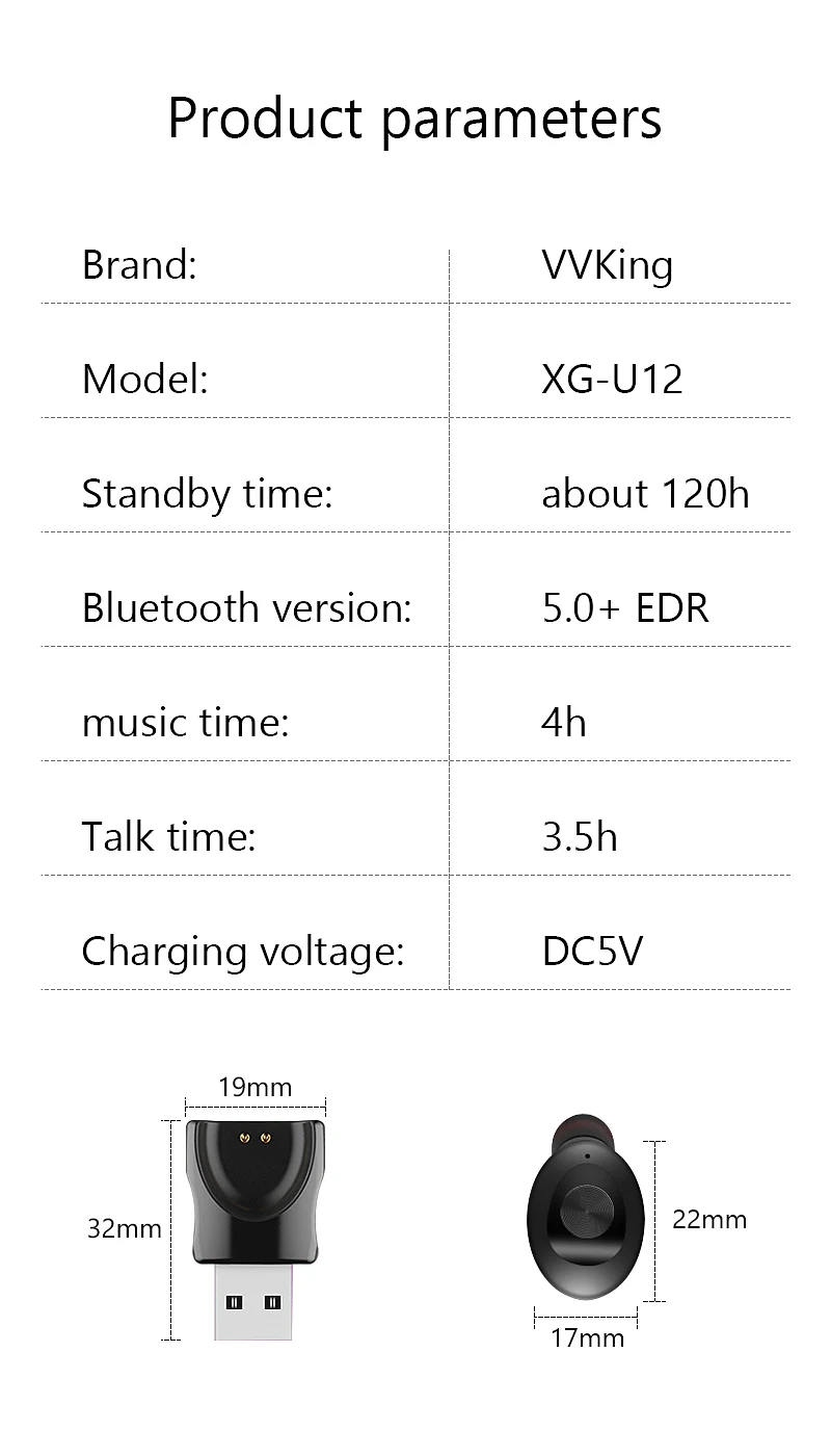VVKing TWS 5,0, Bluetooth, беспроводные наушники, стерео наушники, наушники с микрофоном, Handsfree, USB, Спортивная гарнитура для Xiaom, iPhone, samsung