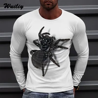 mens spider t shirt 3d print long sleeve poison graphic top tees high street pattern tops menwomen hip hop tee