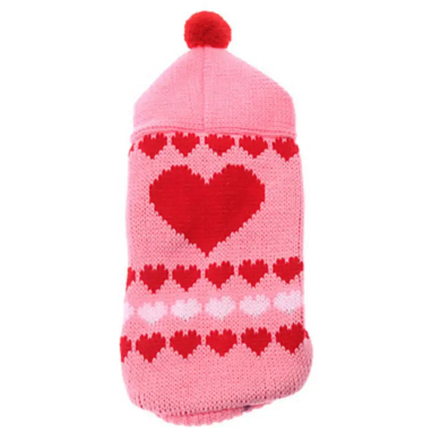 Pet свитер для собаки кошки куртка с капюшоном зимняя теплая шерсть пальто