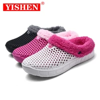 yishen winter women slippers platform waterproof soft eva outdoor non slip shoes home casual plush warm quick dry slippers