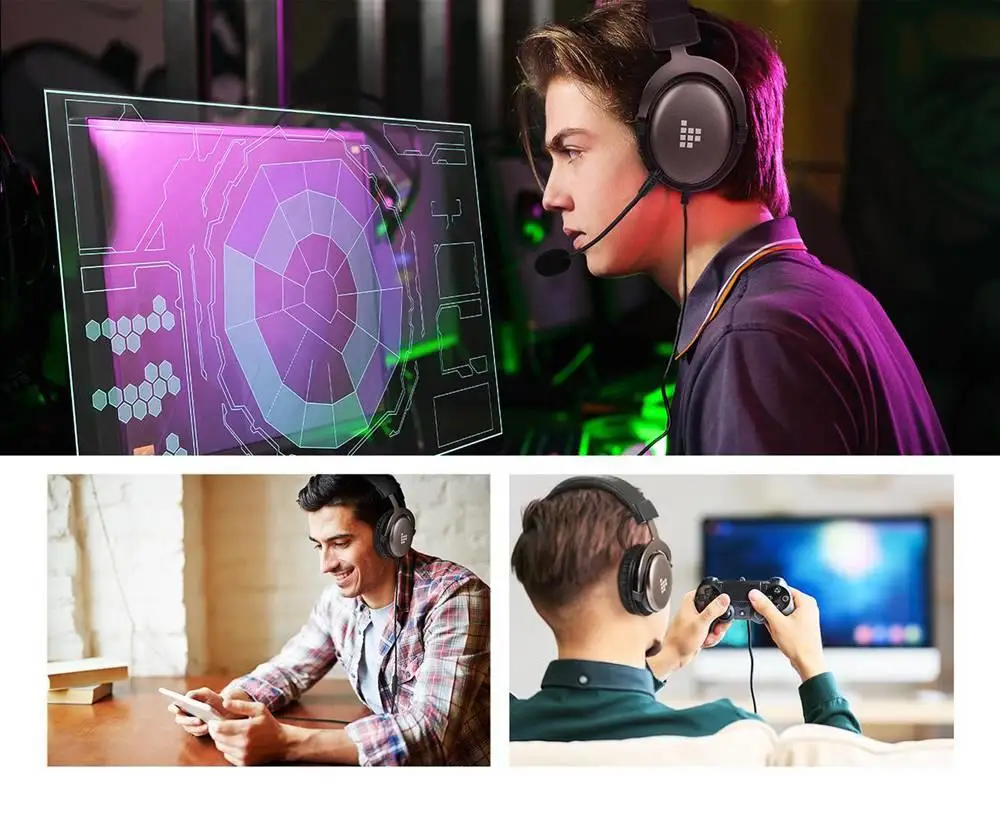 Tronsmart Sono 3,5 мм Проводная игровая гарнитура 50 мм драйвер кабель для наушников с микрофоном для ПК/Xbox One/PS4/переключатель и мобильных устройств
