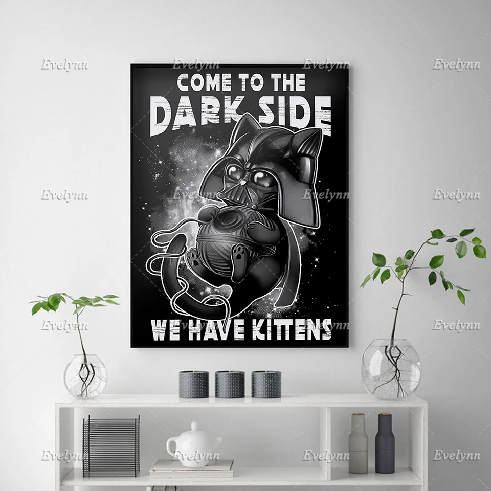 

Retro Dark Cat Poster,Movie Vintage Poster Wall Art Canvas Painting Home Decoration Modular Pictures for Living Room Frame Gift