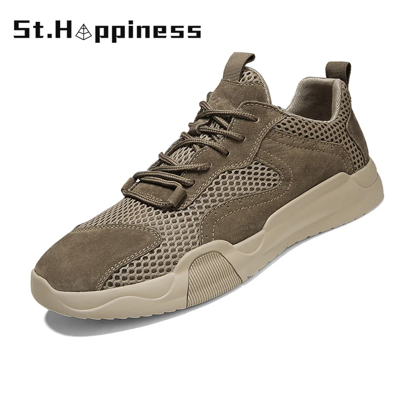 

2021 New Men Sneakers Lace-up Comfortable Men's Casual Shoes Fashion Leather Men's shoes Luxury Brand Flat shoes Chaussure Homme