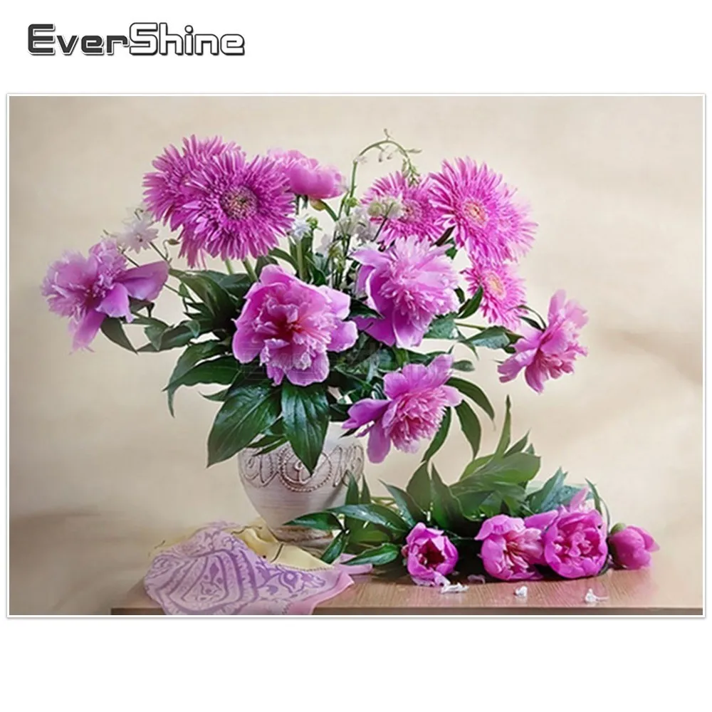 EverShine Flowers Paint With Diamonds Full Square DIY Diamond Embroidery Sale Picture Of Rhinestones Mosaic Cross Stitch|Алмазная