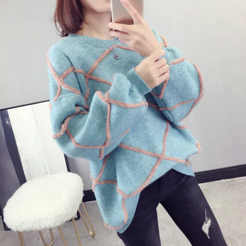 

Lazy Wind Pullover Sweater Women Loose Net Red Korean Sweater 2021 Autumn And Winter New Sweet Sweater Sweater