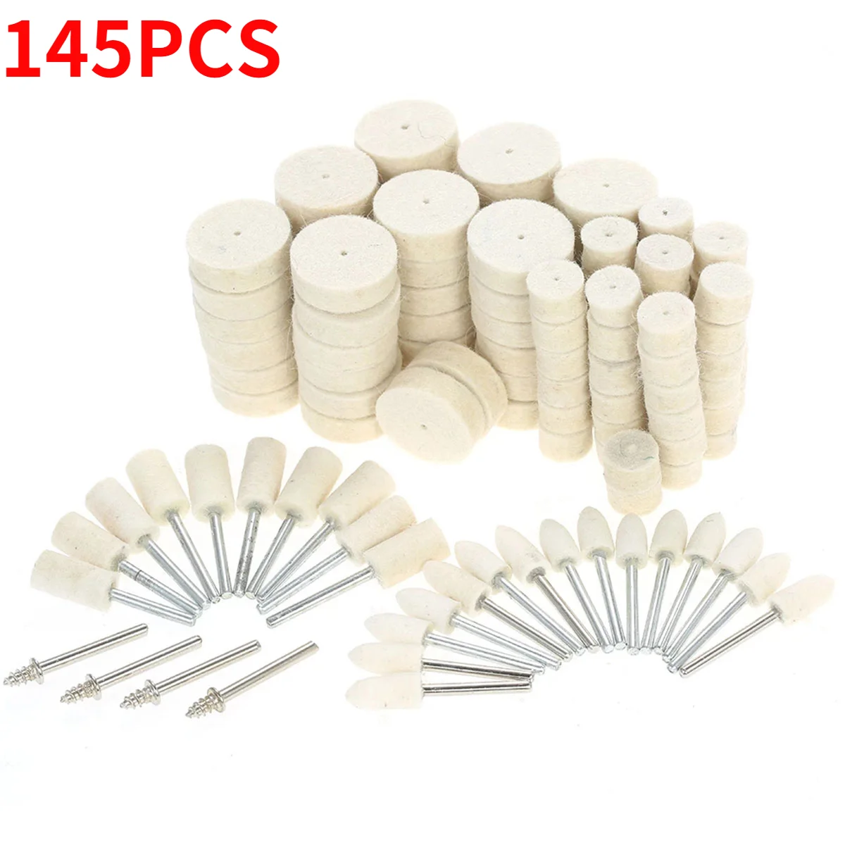 

145Pcs Dremel Accessories Polishing Wheel 9.5/13/25mm Wool Felt Metal Surface Buffing Polishing Wheel Rotary Tool Accessories