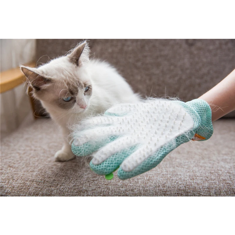 Qianyun Cat Grooming Glove Deshedding Hair Remover Massage Brush Pet for Animal Supplies Accessories |