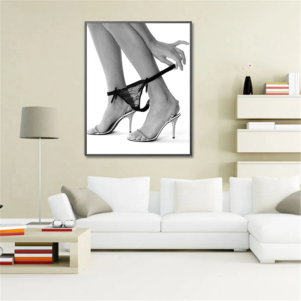 Европейский и американский стиль пикантные распашные ножки холст черно белый