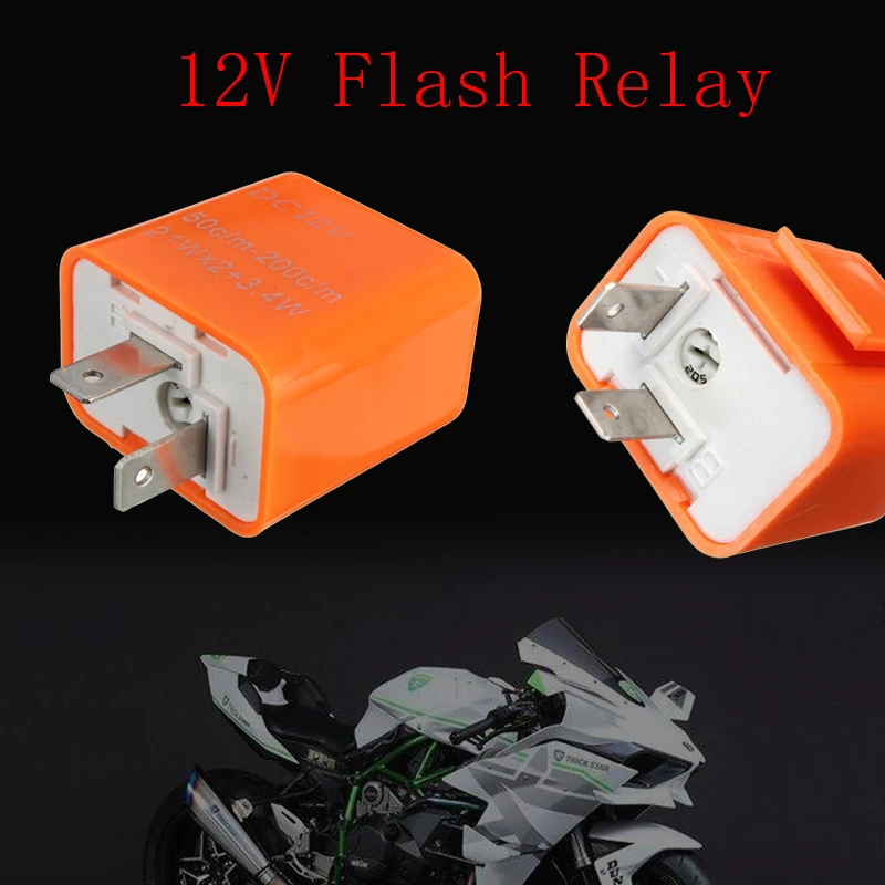 

2-Pin Speed Motorcycle Adjustable LED Flasher Relay Motorbike Turn Signal Indicator Hyper Flashing 12V Flash Relay