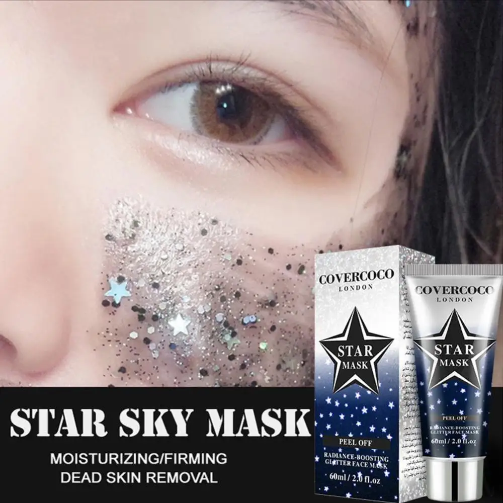 Звездная маска блестящая отшелушивающая для удаления угрей смягчающая поры