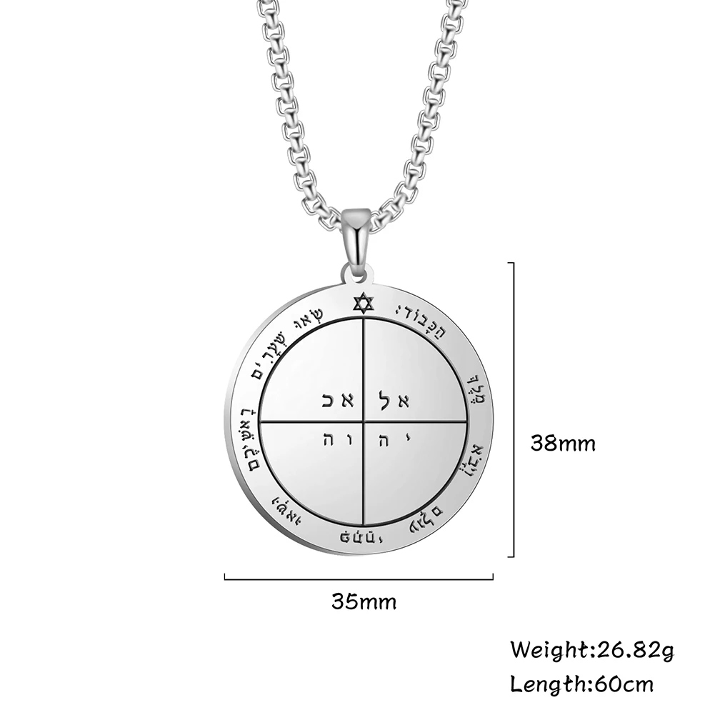 

Dawapara Vintage Amulet Men Necklaces Talisman Pentacle of Mercury Pendant Necklace Stainless Steel Jewelry