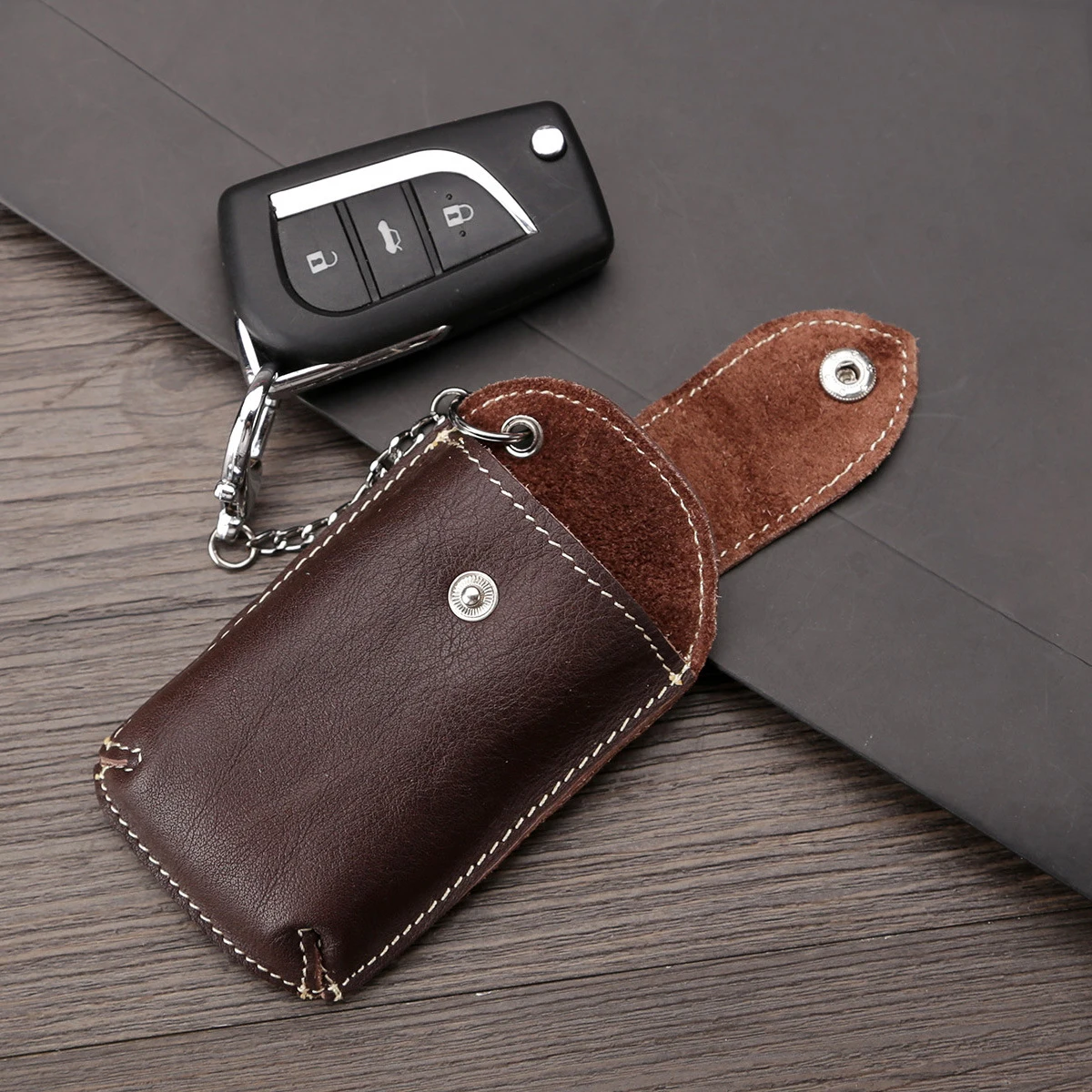 Belt Wear Genuine Leather Smart Car Key Case Housekeeper Buckle Vintage Small Bag Keysmart Holder | Багаж и сумки