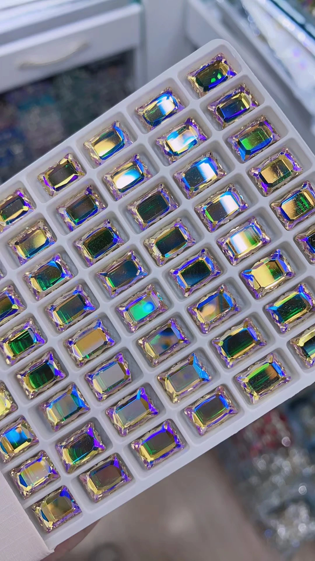 Зеркальные прямоугольные Стразы для ногтей по очень низкой цене Кристальные