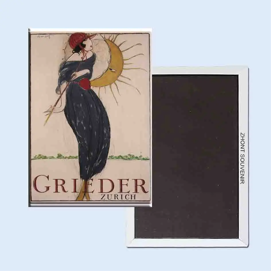 

Grieder Zurich Poster Charles Loupot 24076 ретро ностальгия магниты на холодильник