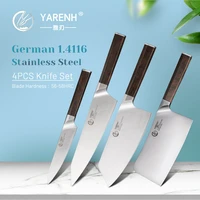 yarenh 4 pcs set kitchen knives professional chef chopping bone nakiri utility knife set chinese butcher vegetables fruit knife