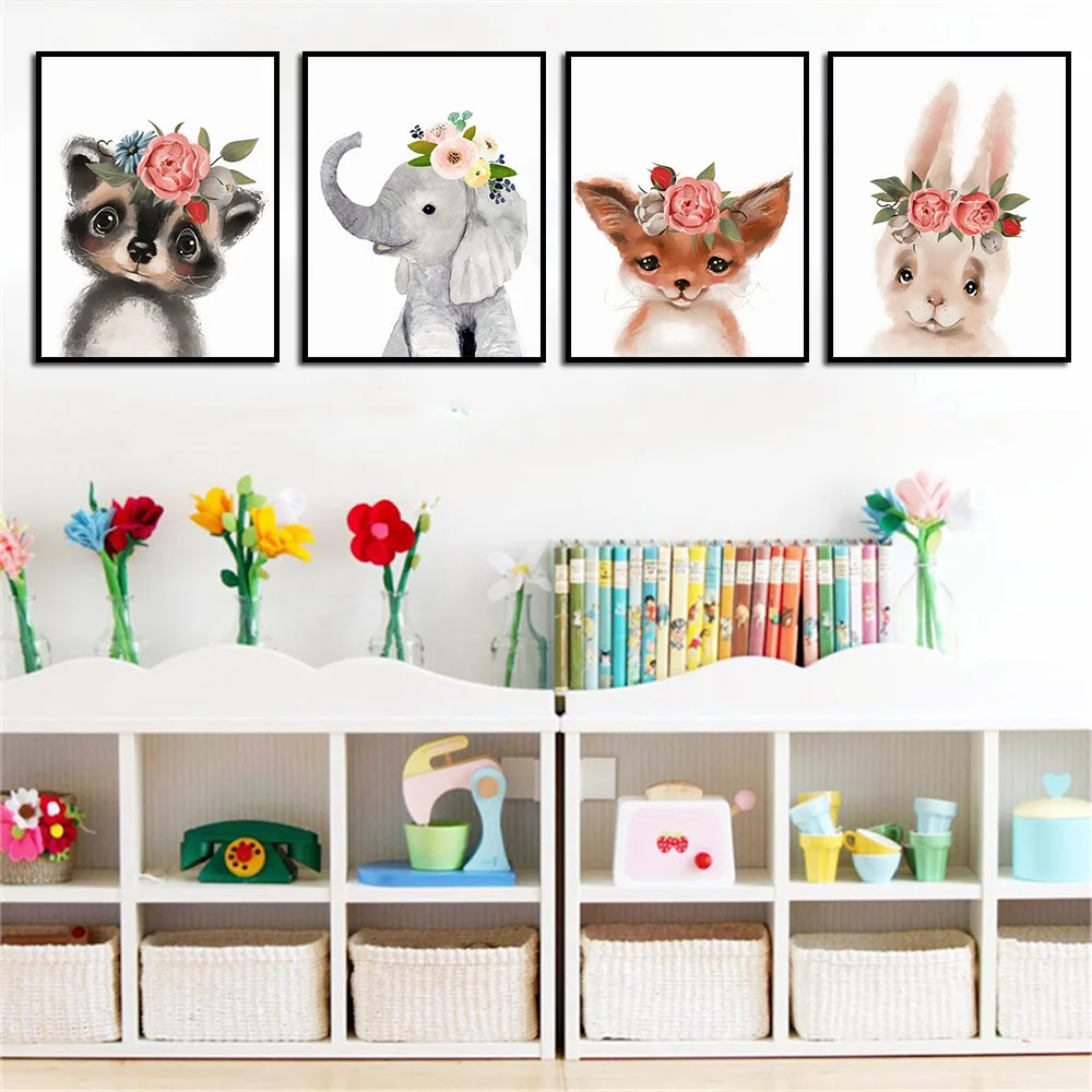 Декор для детской комнаты девочек Постер с изображением животных ягненка