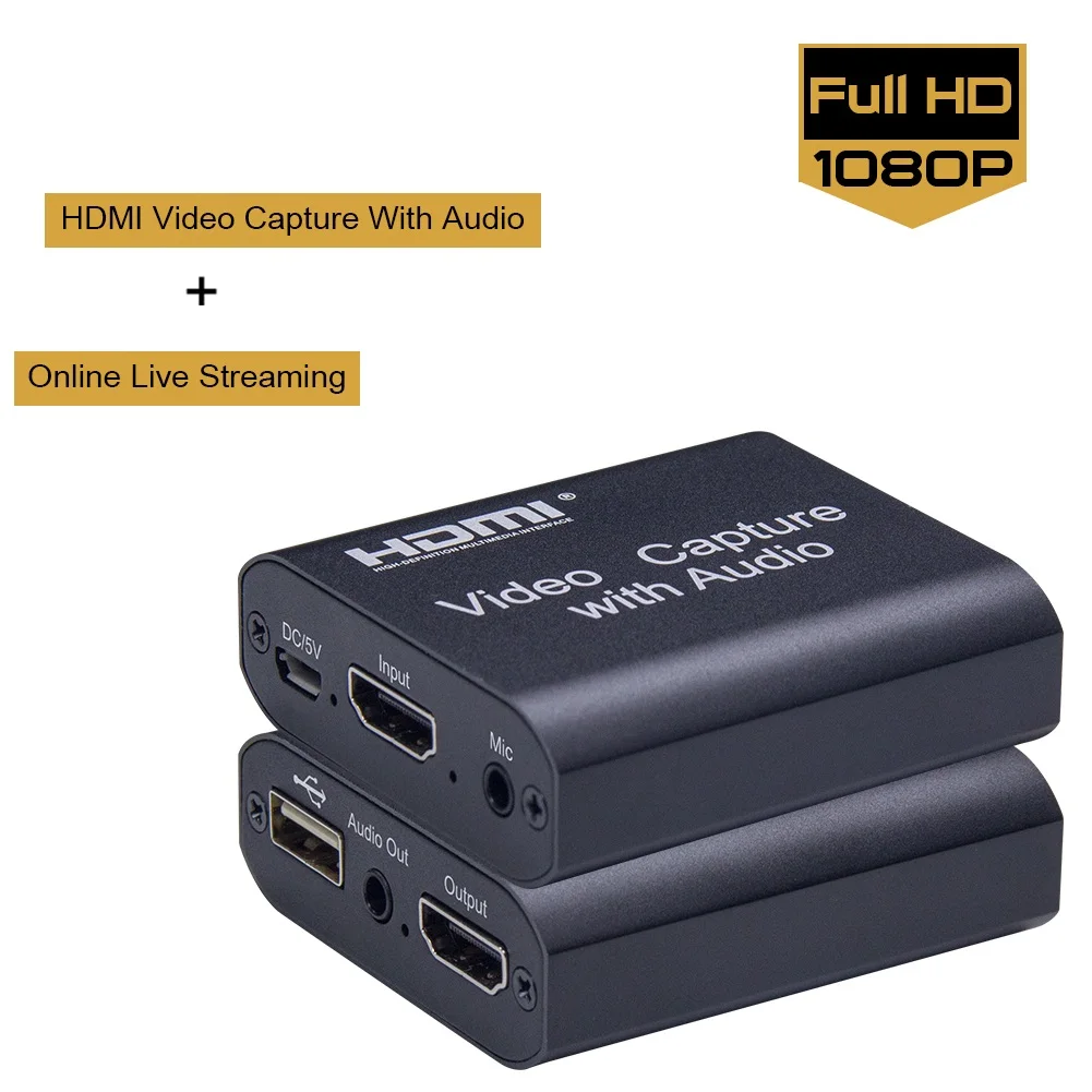 Устройство захвата видео HDMI 1080P с выходом аудио и карта диска для Windows Android mac OS